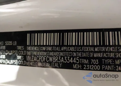 2024 Dodge Hornet R/T из США, поврежденный, VIN ZACPDFCW8R3A33445